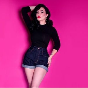 High Waisted Denim Shorts - Bad Girl Vixen